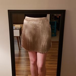 Lulu's Gold Pleated Skirt